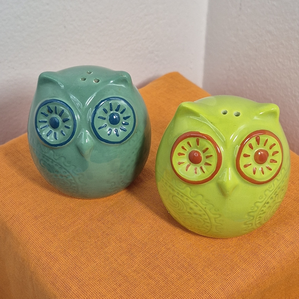 Ceramic Owls Salt and Pepper Shakers/Set Ashland